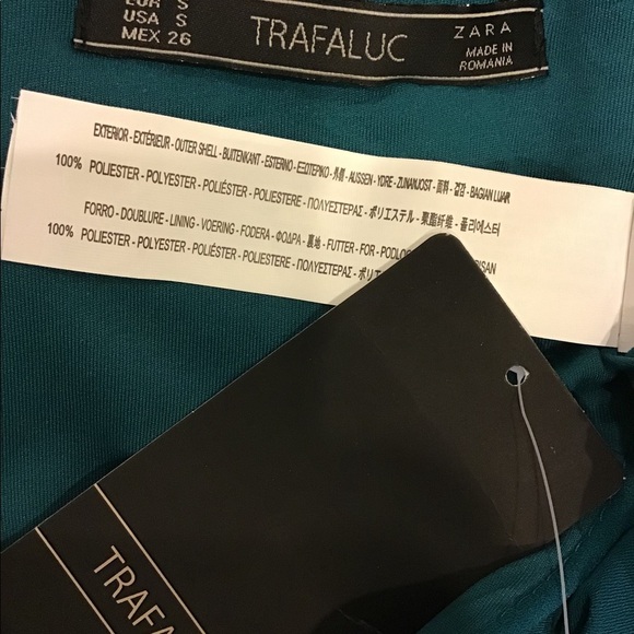 NWT! Zara Trafaluc Green A-Line Sleeveless Dress Size Small - Picture 6 of 6